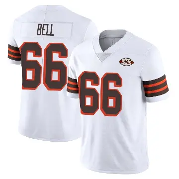 ＃66 Men's Travis Bell White Limited Cleveland Browns Vapor 1946 Collection Alternate Jersey