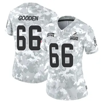 ＃66 Women's Bernard Gooden Arctic Camo Limited Cleveland Browns 2024 Salute to Service Jersey