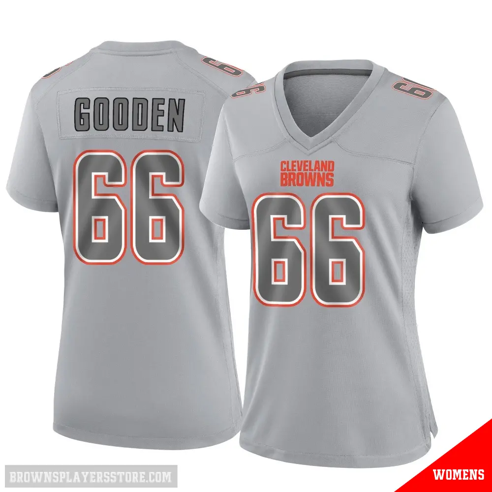 ＃66 Women's Bernard Gooden Gray Game Cleveland Browns Atmosphere Fashion Jersey