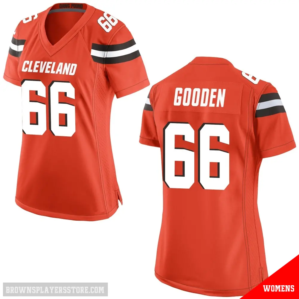 ＃66 Women's Bernard Gooden Orange Game Cleveland Browns Alternate Jersey