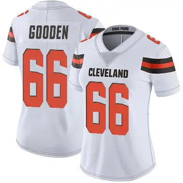＃66 Women's Bernard Gooden White Limited Cleveland Browns Vapor Untouchable Jersey