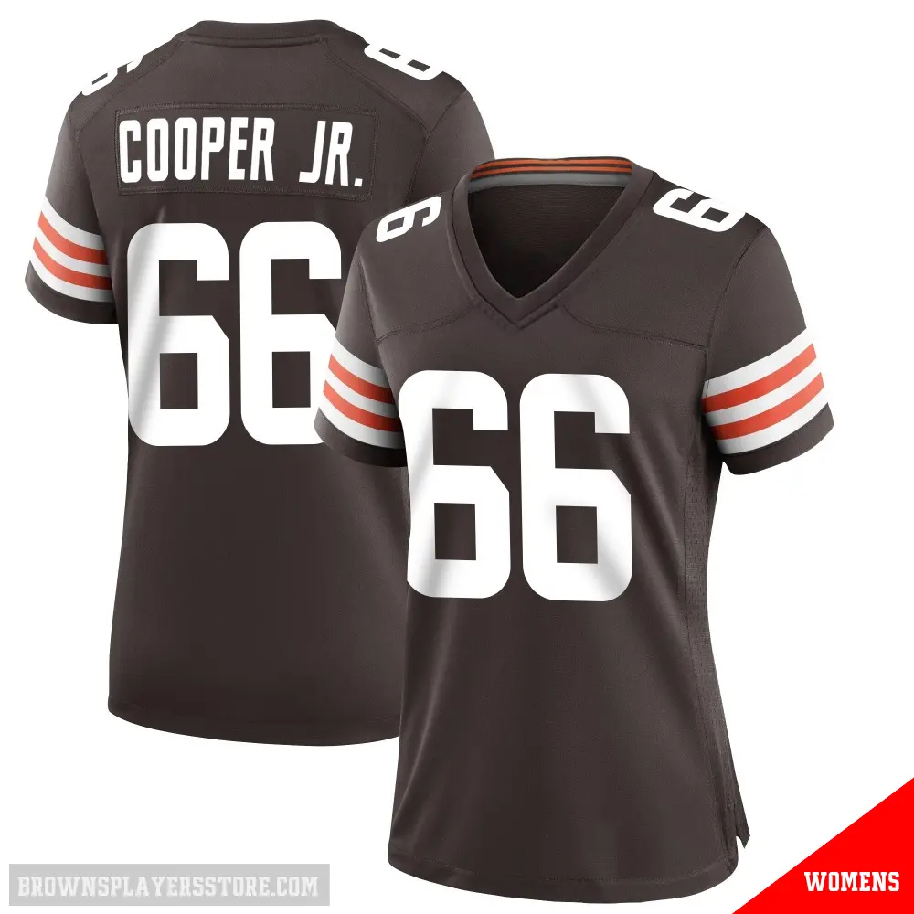 ＃66 Women's Keith Cooper Jr. Brown Game Cleveland Browns Team Color Jersey