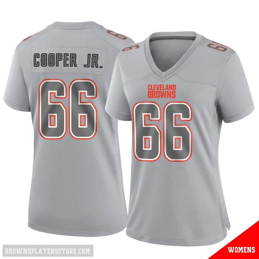＃66 Women's Keith Cooper Jr. Gray Game Cleveland Browns Atmosphere Fashion Jersey