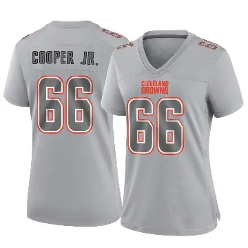 ＃66 Women's Keith Cooper Jr. Gray Game Cleveland Browns Atmosphere Fashion Jersey