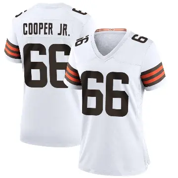 ＃66 Women's Keith Cooper Jr. White Game Cleveland Browns Jersey