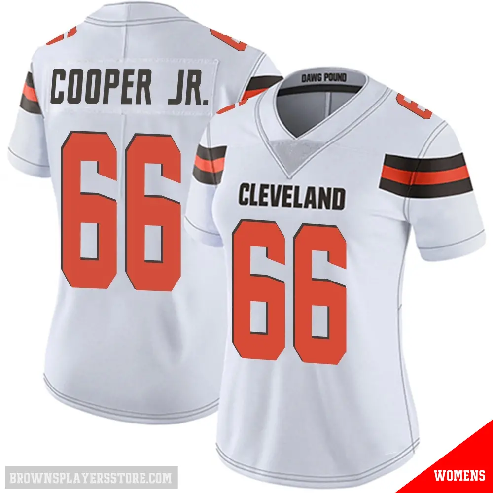＃66 Women's Keith Cooper Jr. White Limited Cleveland Browns Vapor Untouchable Jersey