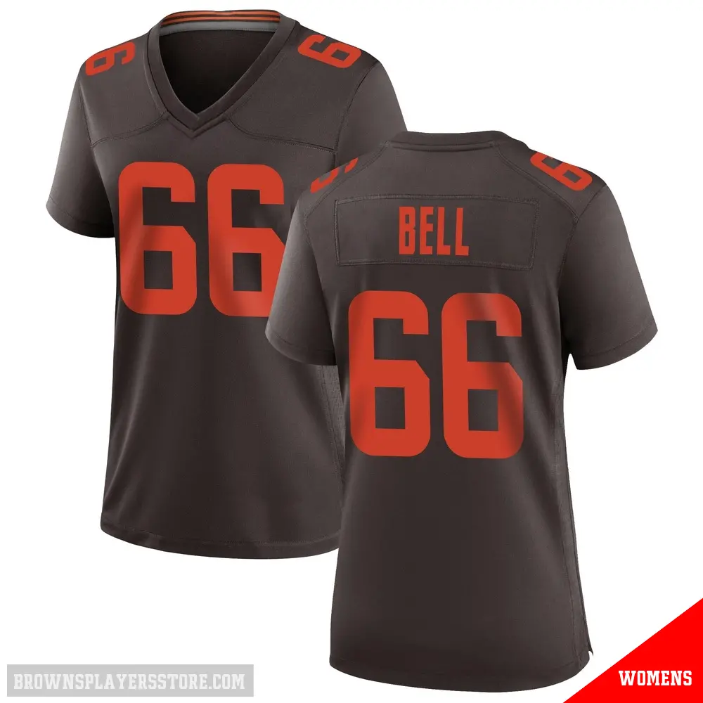 ＃66 Women's Travis Bell Brown Game Cleveland Browns Alternate Jersey