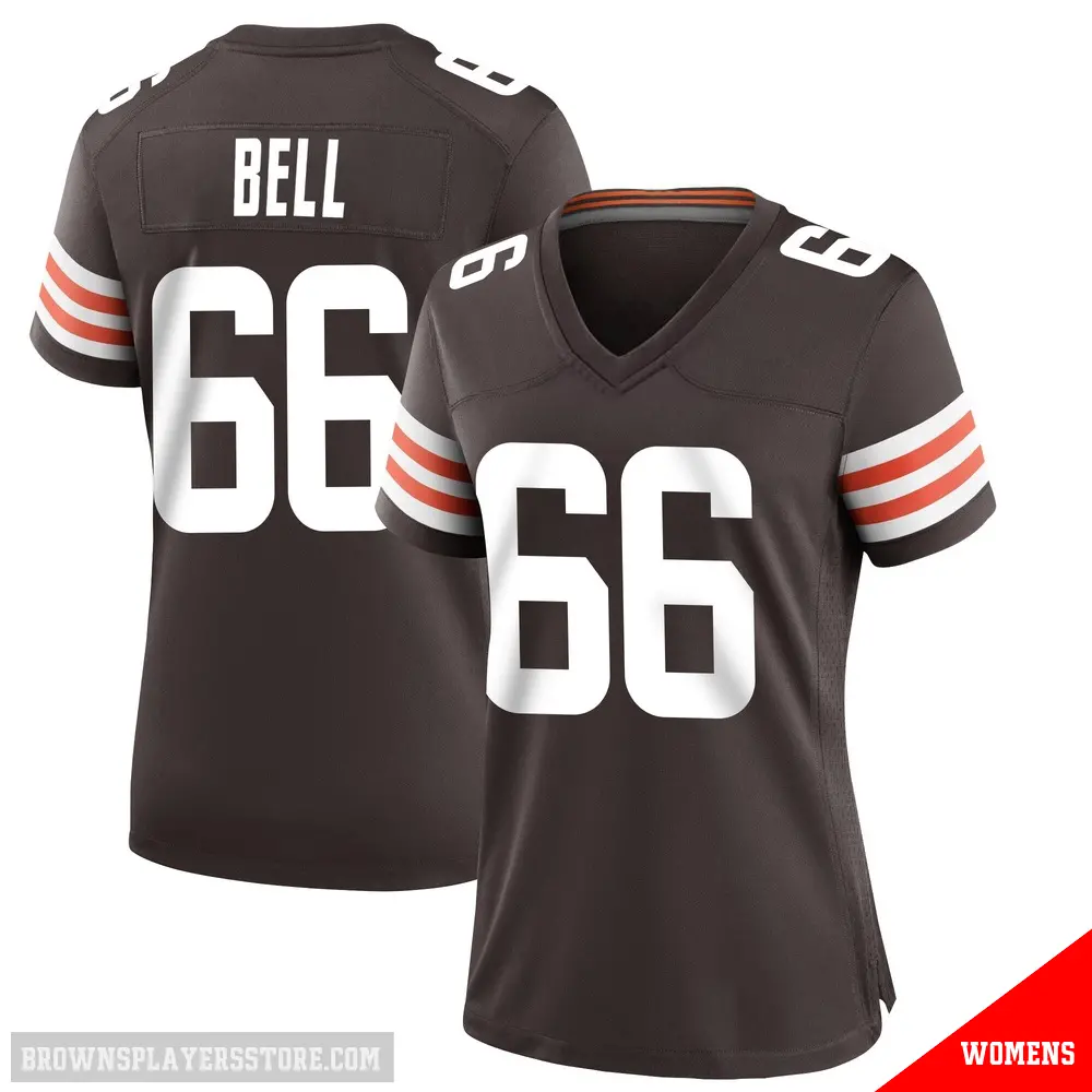 ＃66 Women's Travis Bell Brown Game Cleveland Browns Team Color Jersey