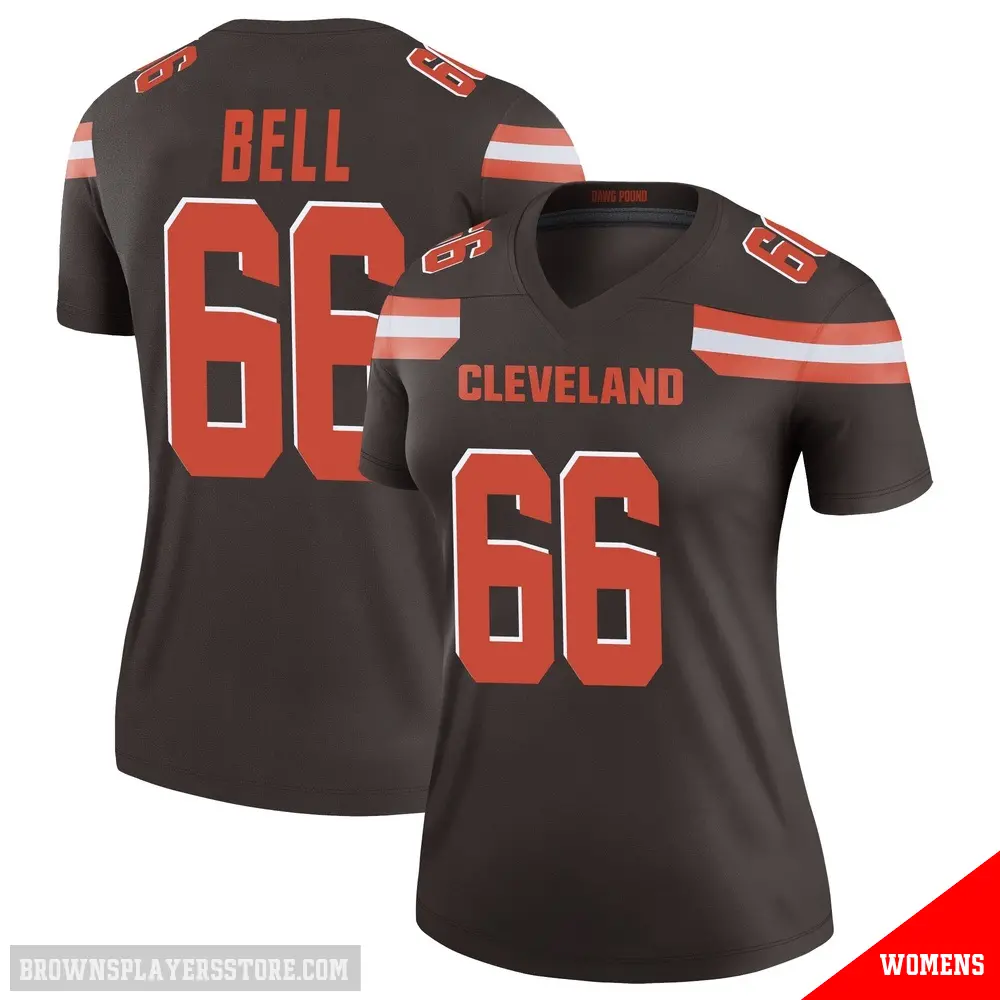 ＃66 Women's Travis Bell Brown Legend Cleveland Browns Jersey