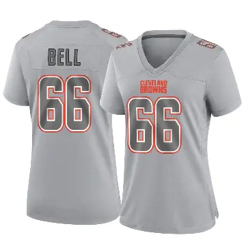 ＃66 Women's Travis Bell Gray Game Cleveland Browns Atmosphere Fashion Jersey