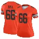 ＃66 Women's Travis Bell Orange Legend Cleveland Browns Inverted Jersey