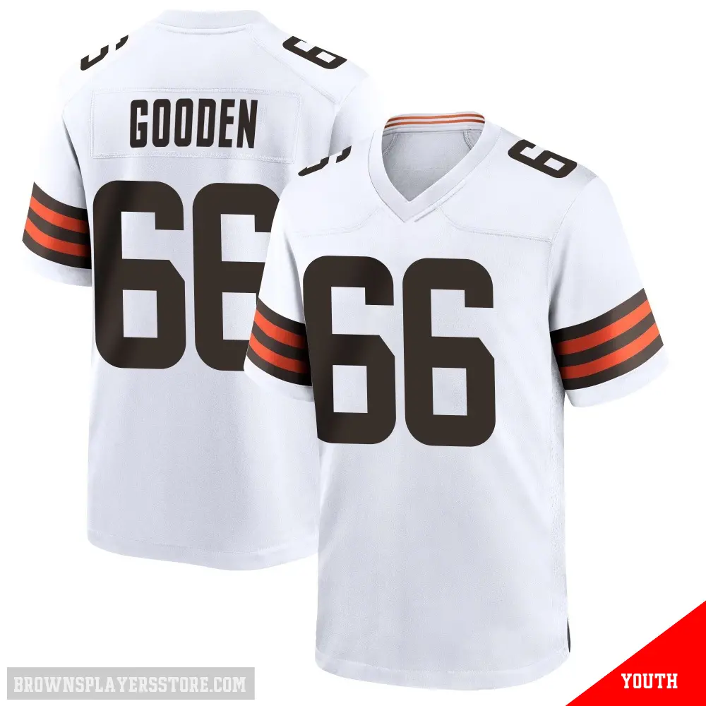＃66 Youth Bernard Gooden White Game Cleveland Browns Jersey