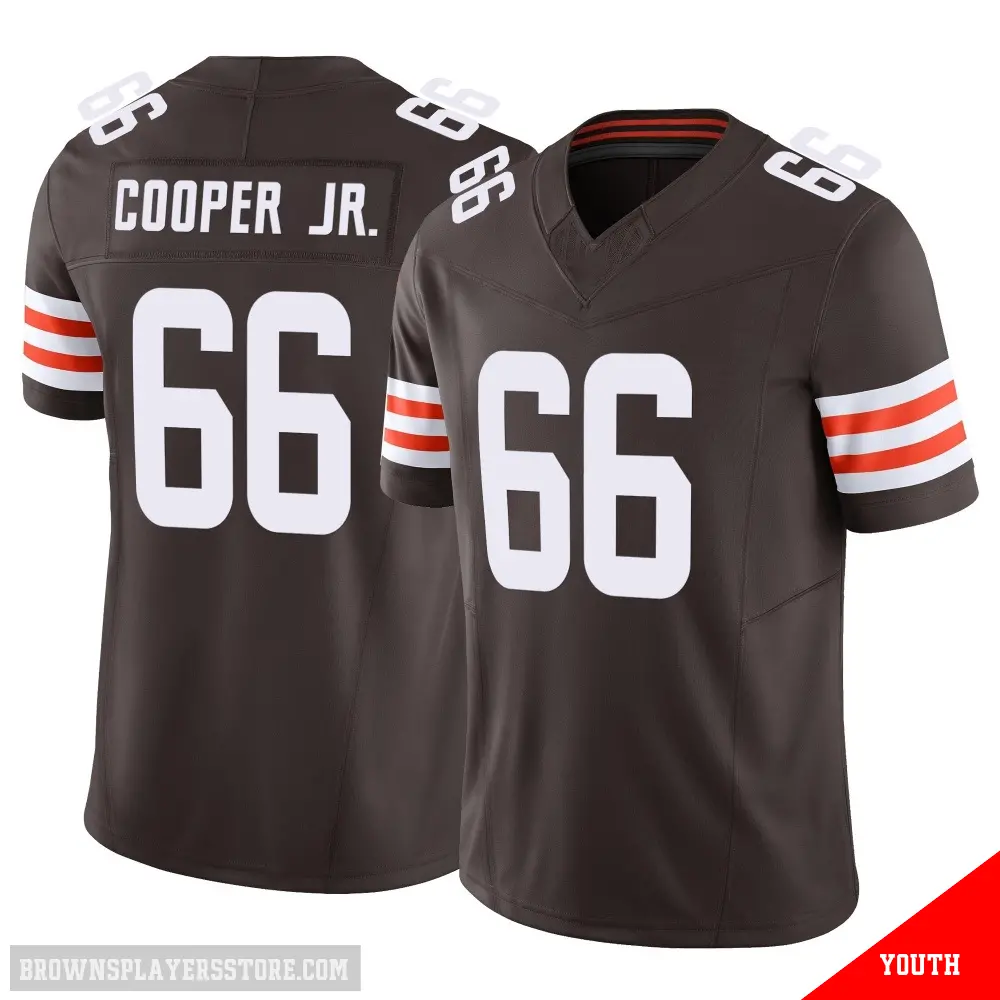 ＃66 Youth Keith Cooper Jr. Brown Limited Cleveland Browns Vapor F.U.S.E. Jersey