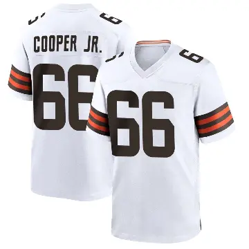 ＃66 Youth Keith Cooper Jr. White Game Cleveland Browns Jersey