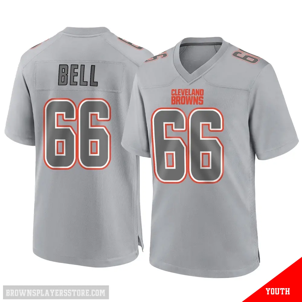 ＃66 Youth Travis Bell Gray Game Cleveland Browns Atmosphere Fashion Jersey