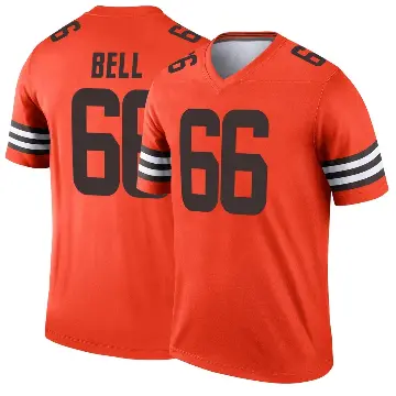 ＃66 Youth Travis Bell Orange Legend Cleveland Browns Inverted Jersey