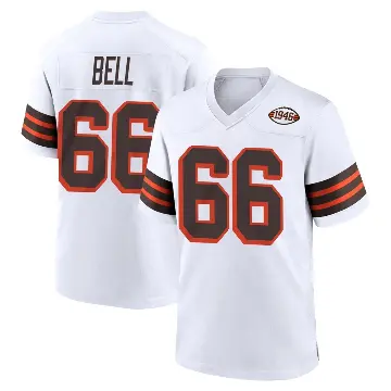 ＃66 Youth Travis Bell White Game Cleveland Browns 1946 Collection Alternate Jersey