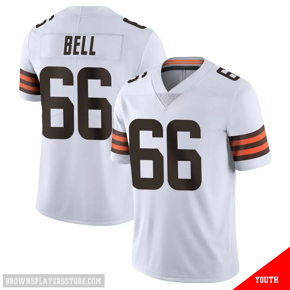 ＃66 Youth Travis Bell White Limited Cleveland Browns Vapor Untouchable Jersey