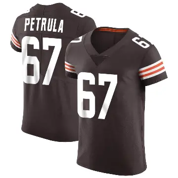 ＃67 Men's Ben Petrula Brown Elite Cleveland Browns Vapor Jersey