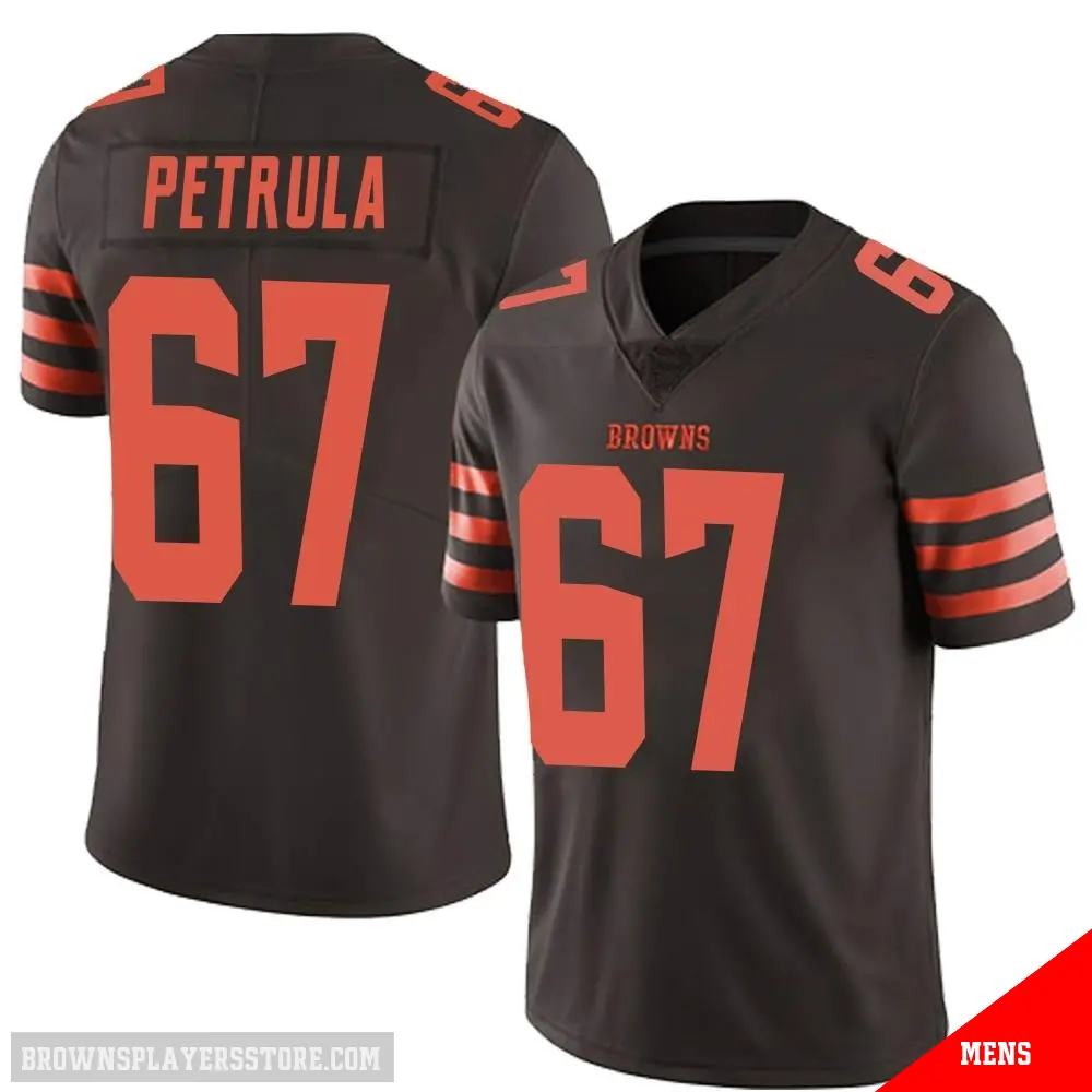 ＃67 Men's Ben Petrula Brown Limited Cleveland Browns Color Rush Jersey