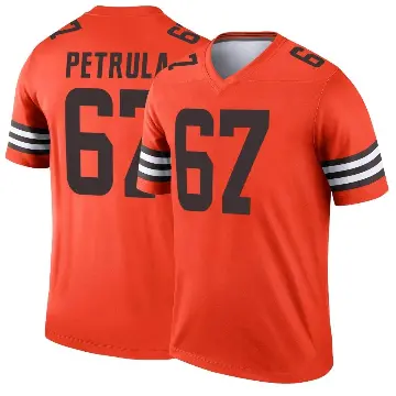 ＃67 Men's Ben Petrula Orange Legend Cleveland Browns Inverted Jersey