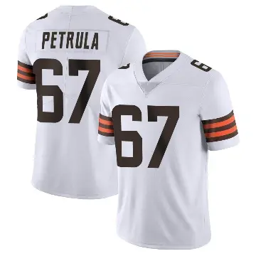 ＃67 Men's Ben Petrula White Limited Cleveland Browns Vapor Untouchable Jersey