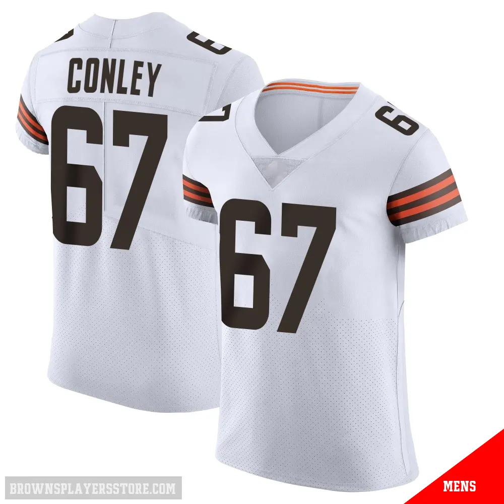 ＃67 Men's Jack Conley White Elite Cleveland Browns Vapor Jersey