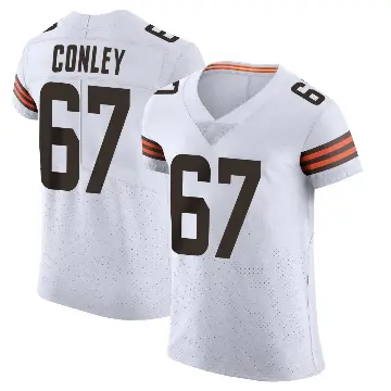 ＃67 Men's Jack Conley White Elite Cleveland Browns Vapor Jersey