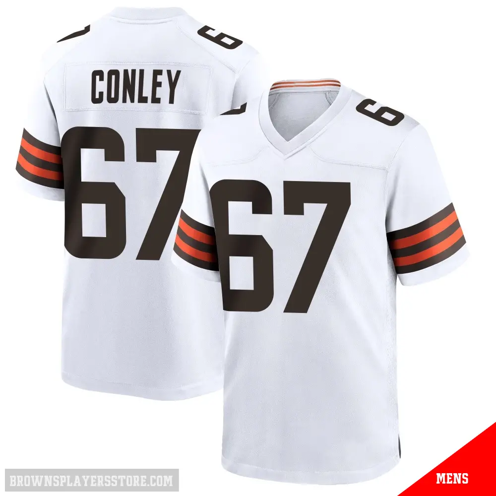 ＃67 Men's Jack Conley White Game Cleveland Browns Jersey