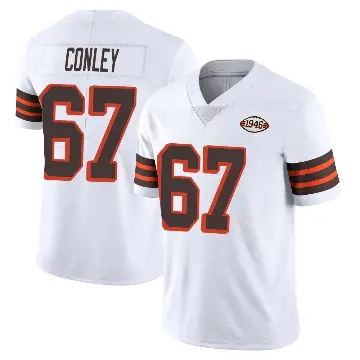 ＃67 Men's Jack Conley White Limited Cleveland Browns Vapor 1946 Collection Alternate Jersey