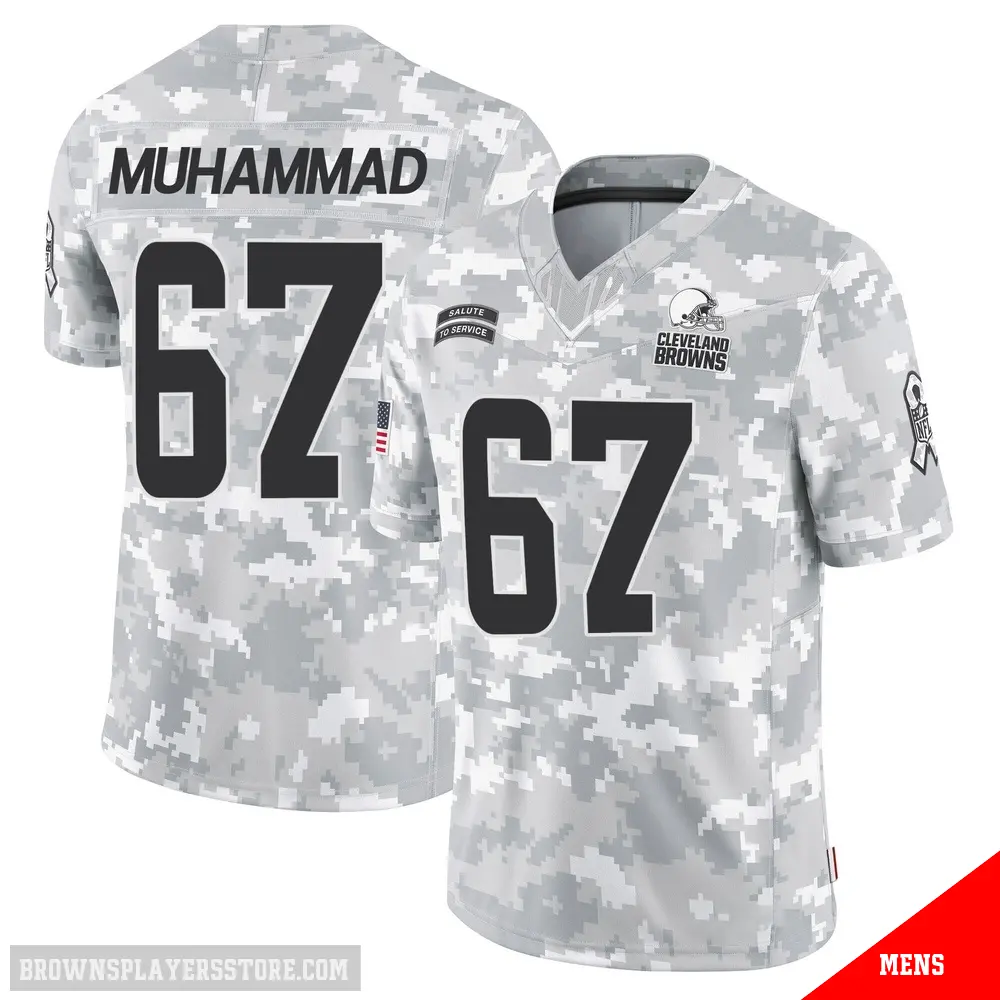 ＃67 Men's Jamil Muhammad Arctic Camo Limited Cleveland Browns 2024 Salute to Service Jersey