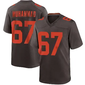 ＃67 Men's Jamil Muhammad Brown Game Cleveland Browns Alternate Jersey