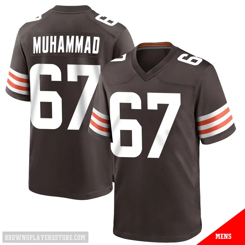 ＃67 Men's Jamil Muhammad Brown Game Cleveland Browns Team Color Jersey