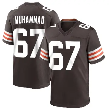 ＃67 Men's Jamil Muhammad Brown Game Cleveland Browns Team Color Jersey