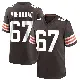 ＃67 Men's Jamil Muhammad Brown Game Cleveland Browns Team Color Jersey