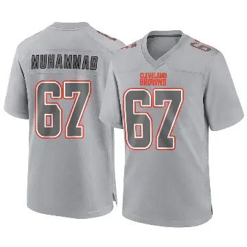 ＃67 Men's Jamil Muhammad Gray Game Cleveland Browns Atmosphere Fashion Jersey