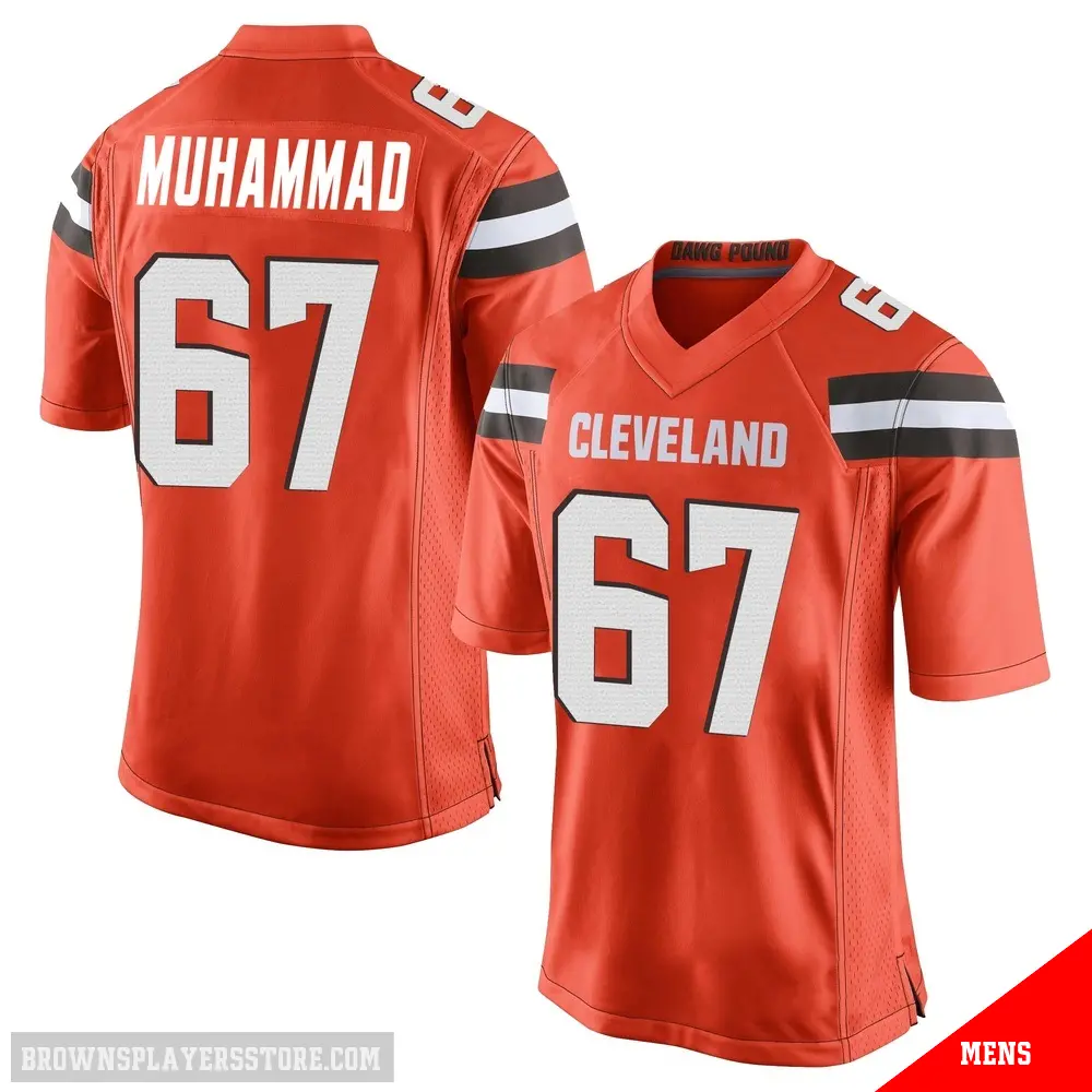 ＃67 Men's Jamil Muhammad Orange Game Cleveland Browns Alternate Jersey