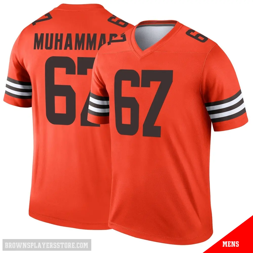 ＃67 Men's Jamil Muhammad Orange Legend Cleveland Browns Inverted Jersey