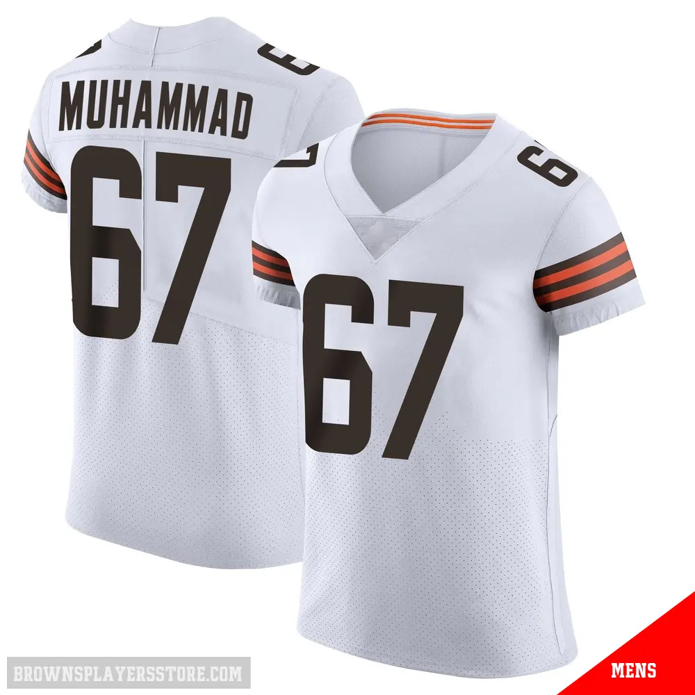 ＃67 Men's Jamil Muhammad White Elite Cleveland Browns Vapor Jersey