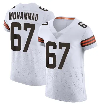 ＃67 Men's Jamil Muhammad White Elite Cleveland Browns Vapor Jersey