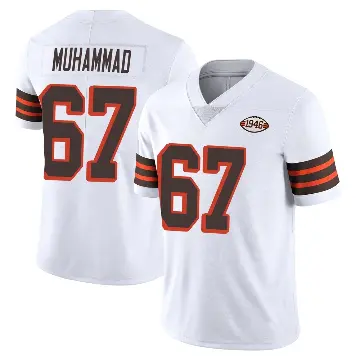＃67 Men's Jamil Muhammad White Limited Cleveland Browns Vapor 1946 Collection Alternate Jersey