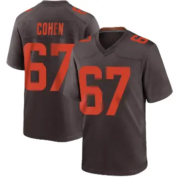 ＃67 Men's Javion Cohen Brown Game Cleveland Browns Alternate Jersey
