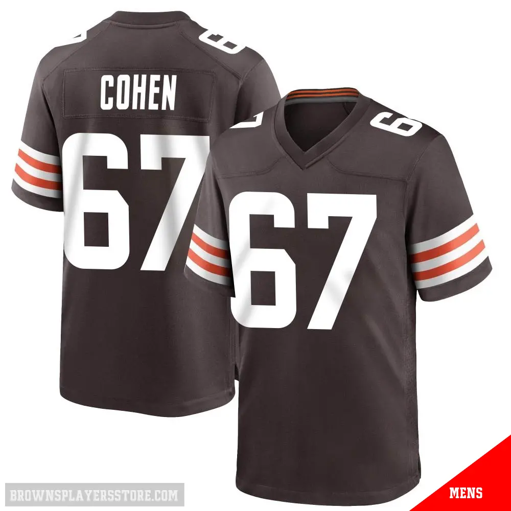 ＃67 Men's Javion Cohen Brown Game Cleveland Browns Team Color Jersey