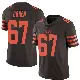 ＃67 Men's Javion Cohen Brown Limited Cleveland Browns Color Rush Jersey