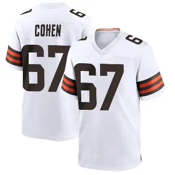 ＃67 Men's Javion Cohen White Game Cleveland Browns Jersey