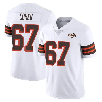 ＃67 Men's Javion Cohen White Limited Cleveland Browns Vapor 1946 Collection Alternate Jersey