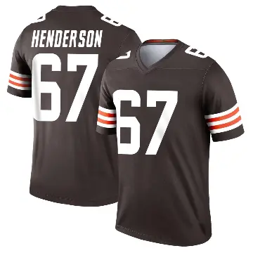＃67 Men's LaDarius Henderson Brown Legend Cleveland Browns Jersey