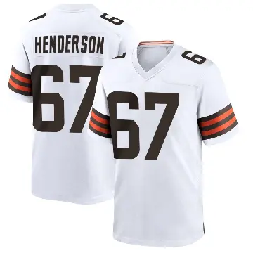 ＃67 Men's LaDarius Henderson White Game Cleveland Browns Jersey