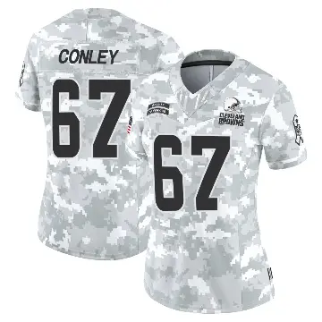＃67 Women's Jack Conley Arctic Camo Limited Cleveland Browns 2024 Salute to Service Jersey