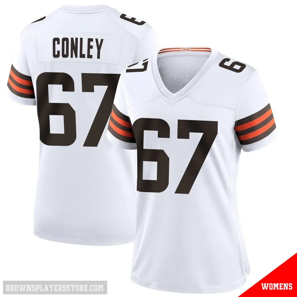 ＃67 Women's Jack Conley White Game Cleveland Browns Jersey
